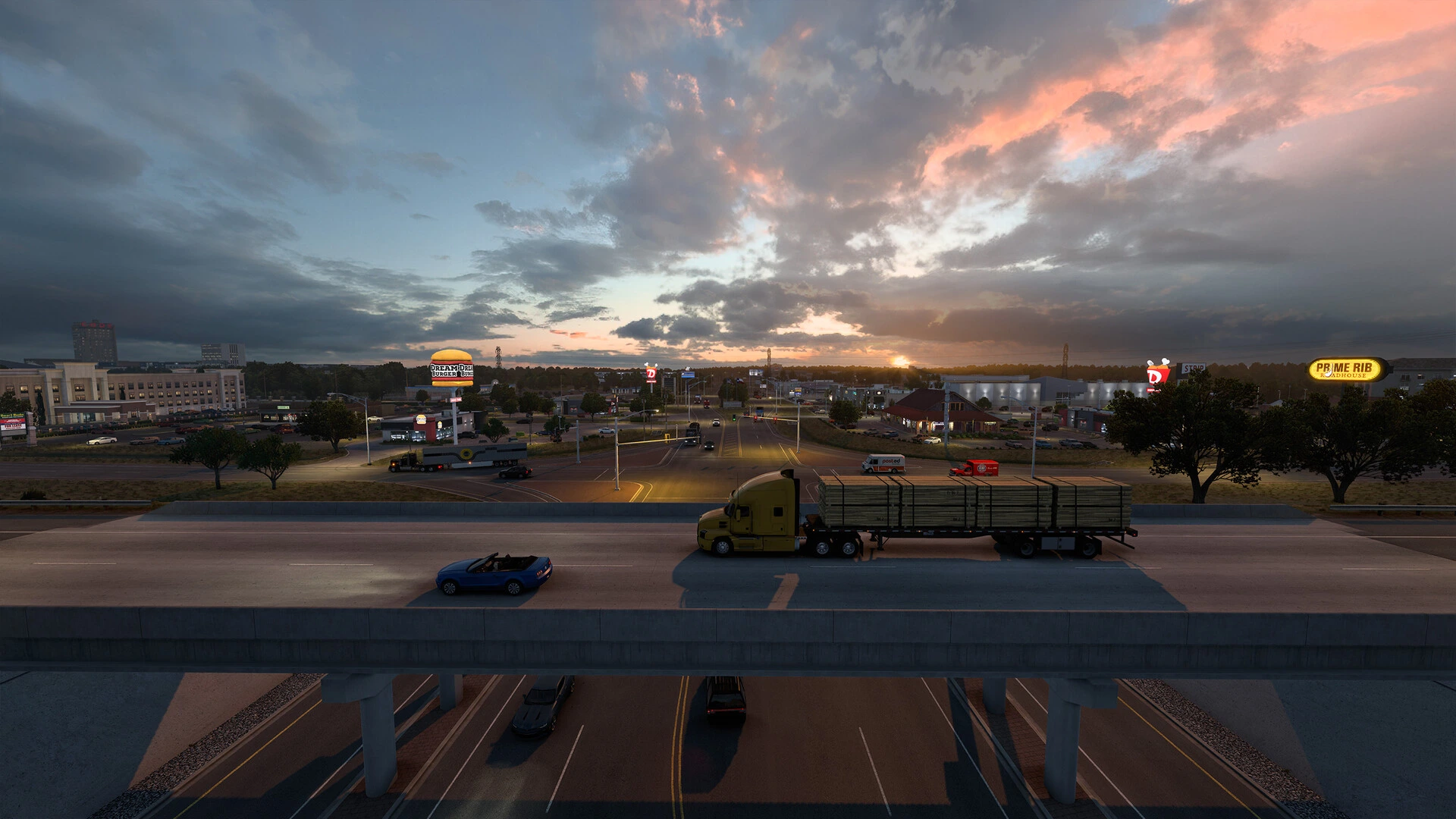 American Truck Simulator gameplay - long-haul trucking across California, Nevada, and Arizona